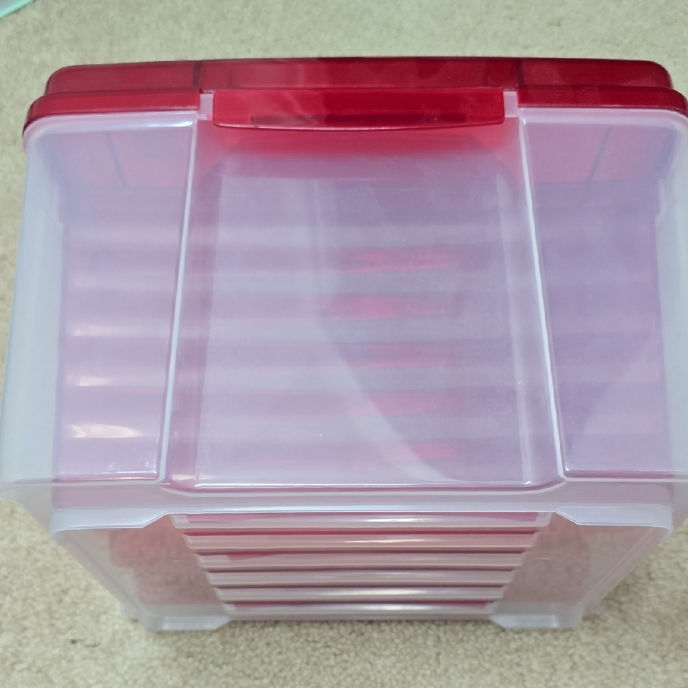 Red Storage Box With Dividers - Picture 5 of 8